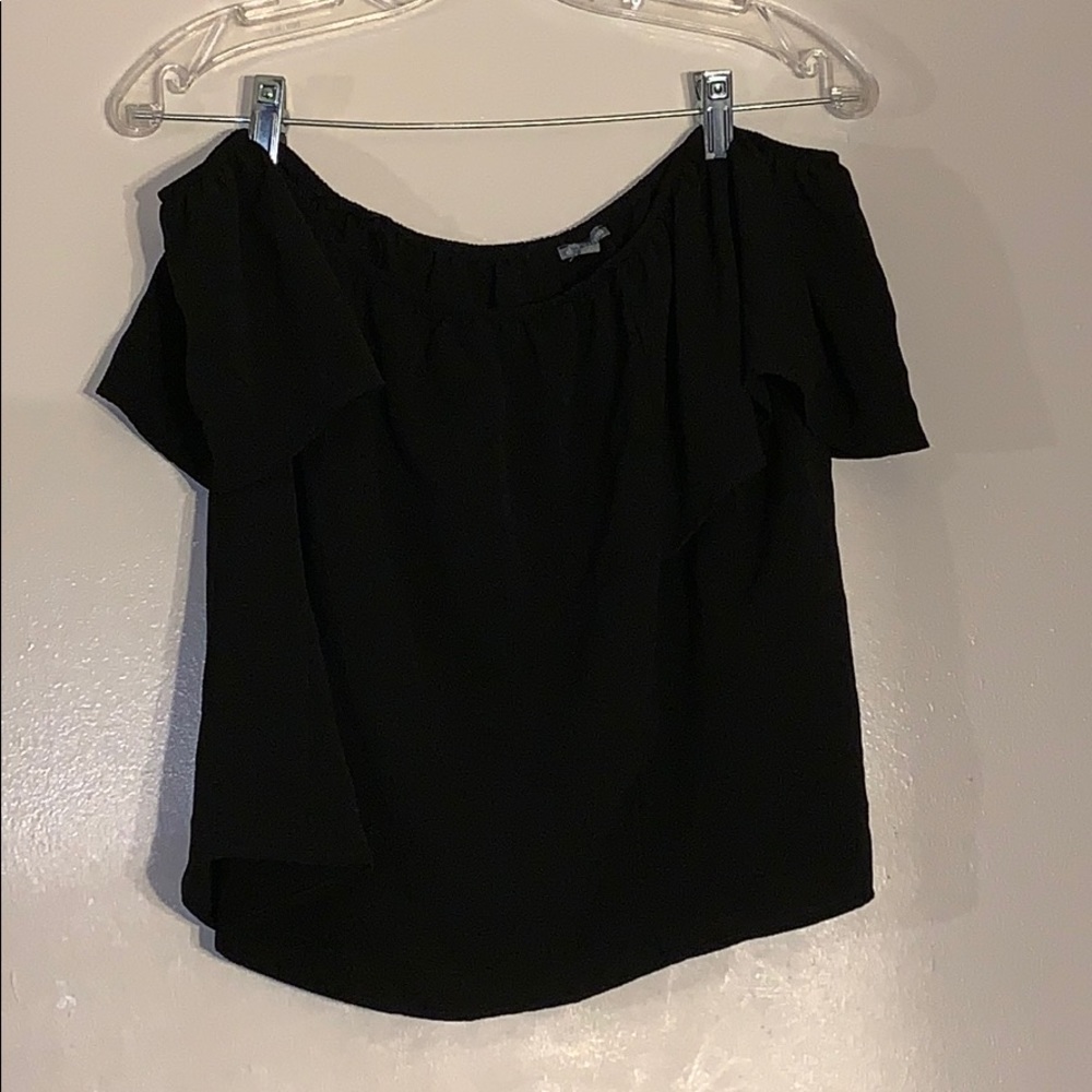 off the shoulder black blouse